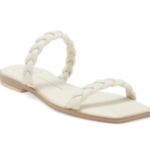 Dolce Vita White Braided Two Strap Sandals Flat Size 6